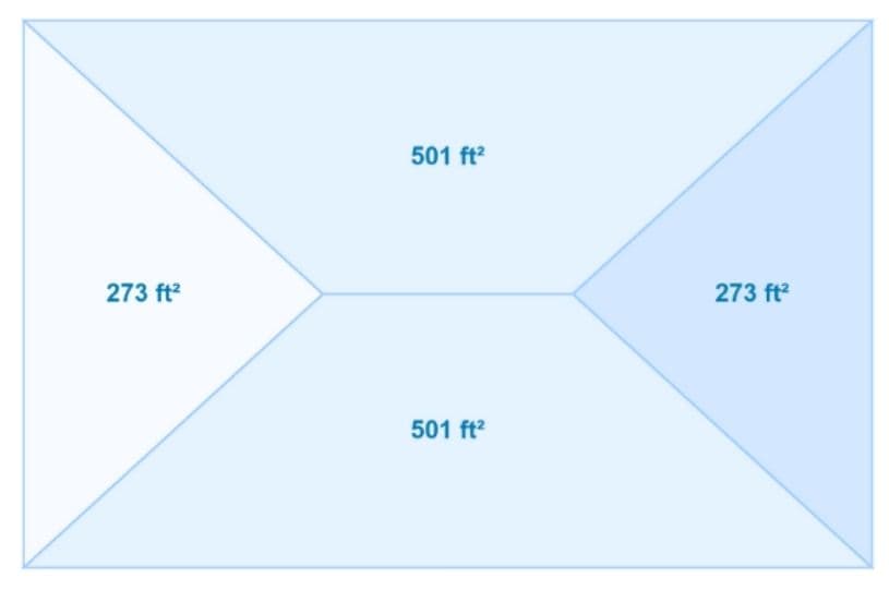 Common 4-Hip Roof in Ottawa, ON — Measurements