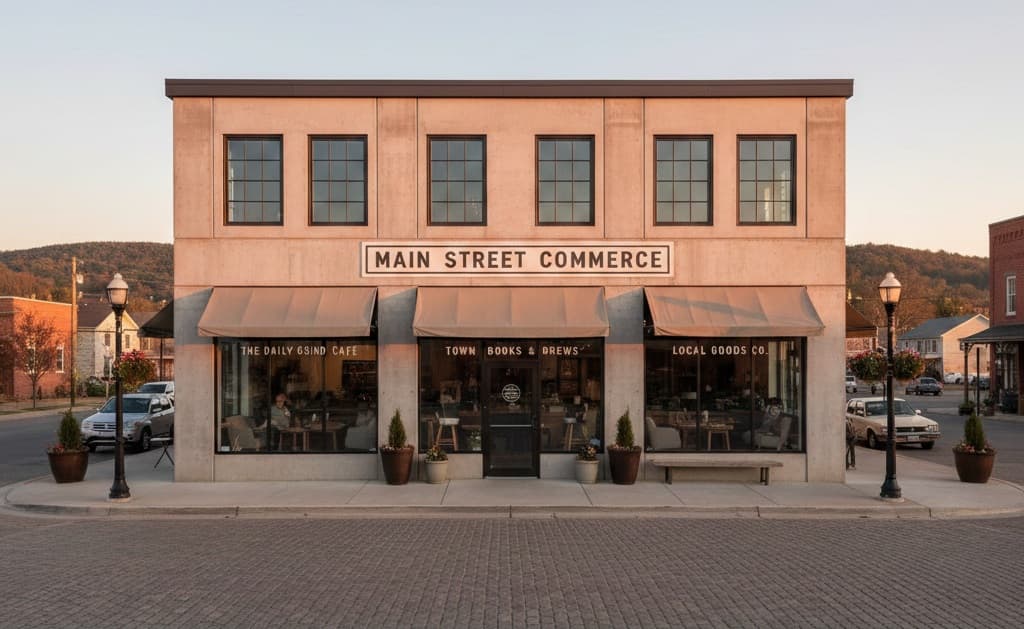 Commercial roofing crew on a building
