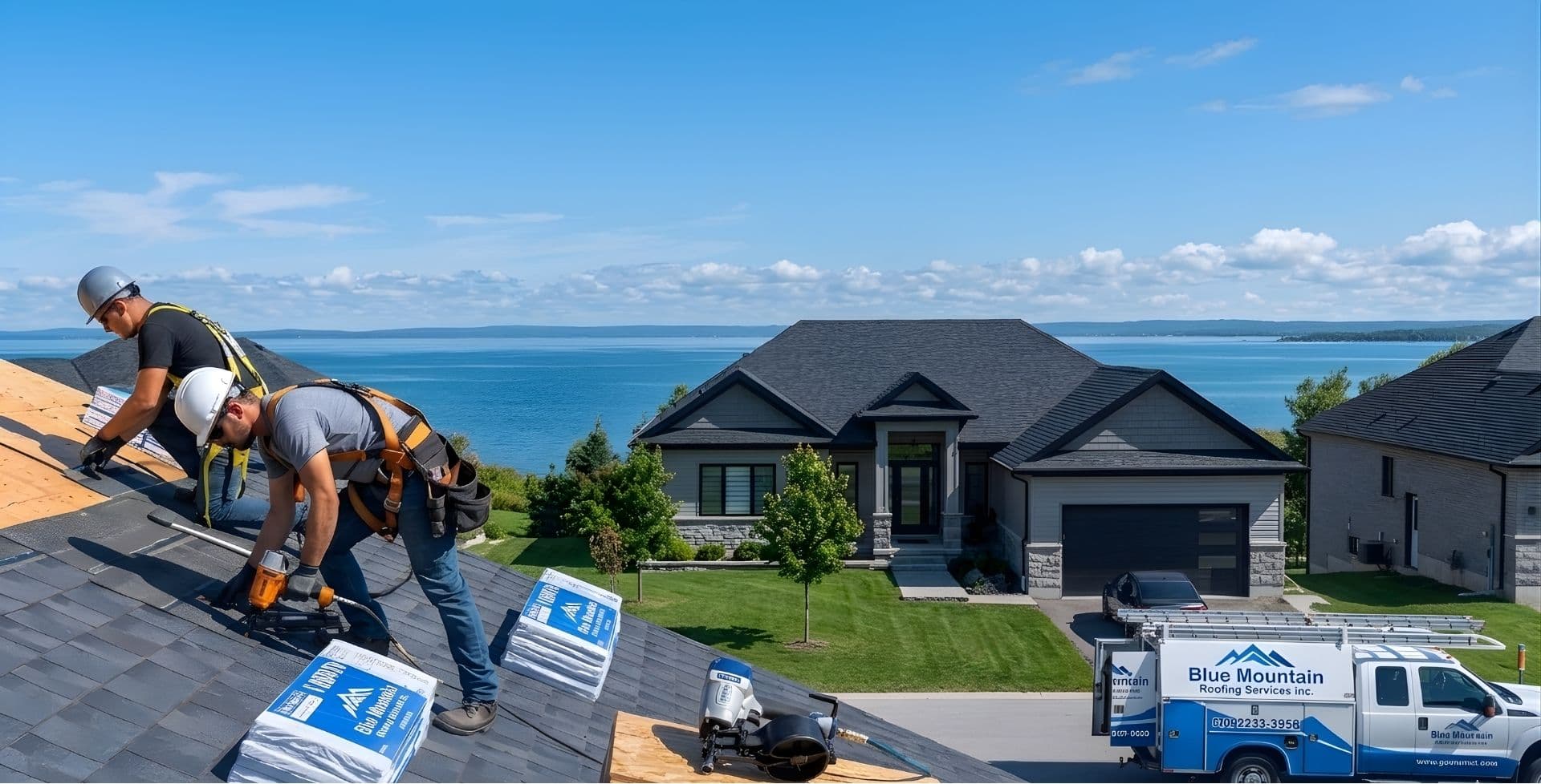 Professional roofing contractors working on Ontario homes